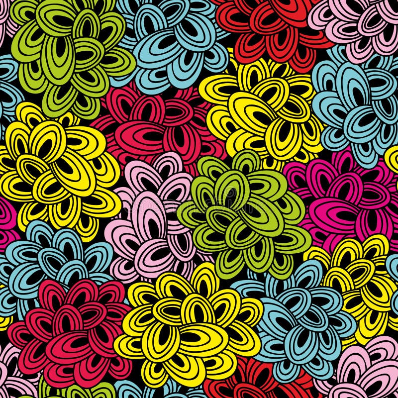 Teste padrão sem emenda colorido com as nuvens abstratas brilhantes ilustração royalty free