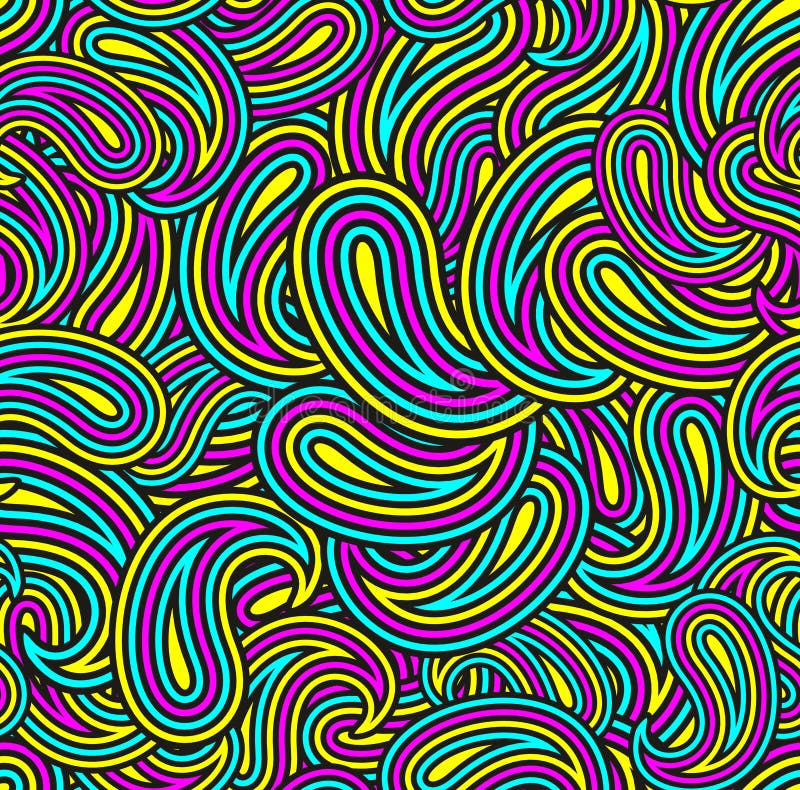 Teste padrão sem emenda colorido com formas abstratas ilustração do vetor