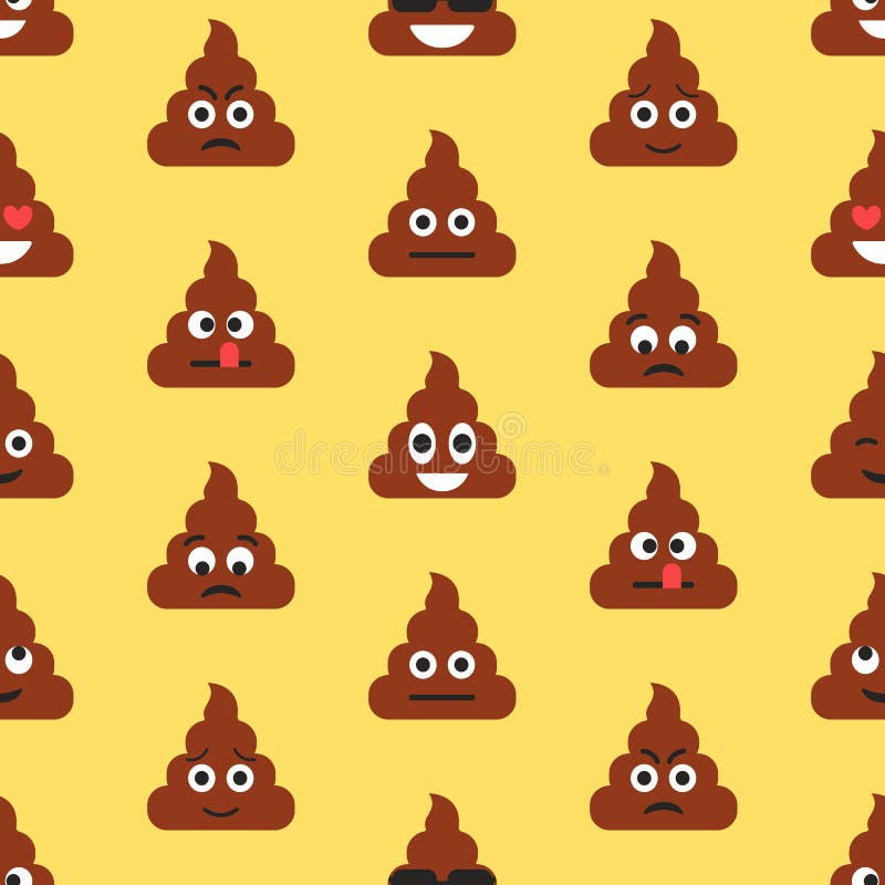 Seamless pattern with poop emojies. Emoticons background. Texture. Vector illustration. Seamless pattern with poop emojies. Emoticons background. Texture. Vector illustration