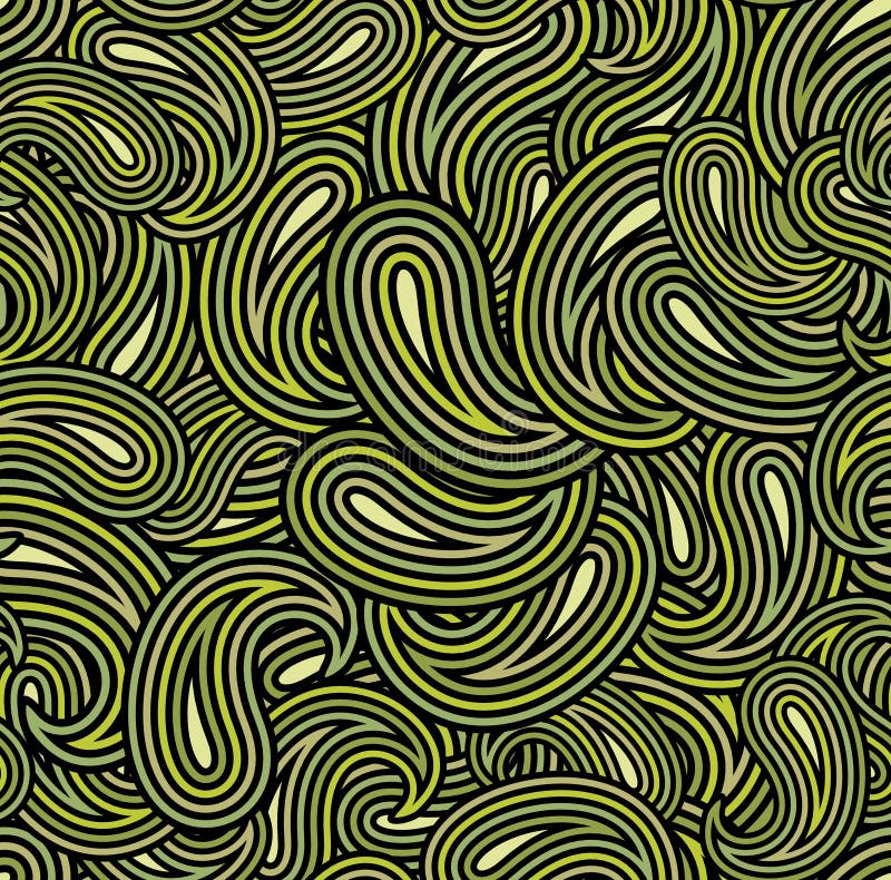 Teste padrão sem emenda com folhas abstratas. ilustração do vetor