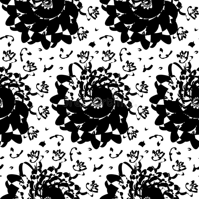 Teste padrão sem emenda com o ornamento abstrato preto ilustração stock Teste padrão sem emenda com o ornamento abstrato preto ilustração stock