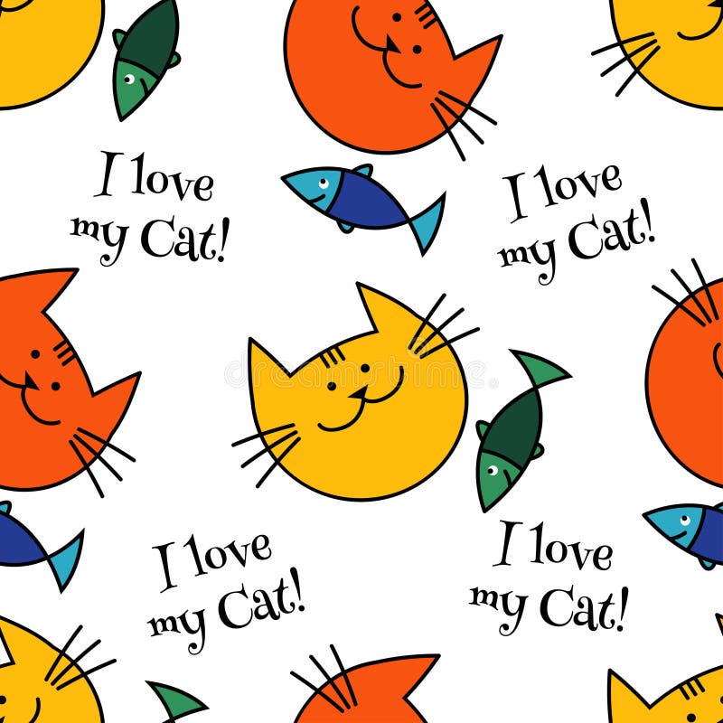 Teste padrão sem emenda com os gatos bonitos do moderno Gatos bonitos engraçados Projeto de pano, papel de parede ilustração royalty free Teste padrão sem emenda com os gatos bonitos do moderno Gatos bonitos engraçados Projeto de pano, papel de parede ilustração royalty free
