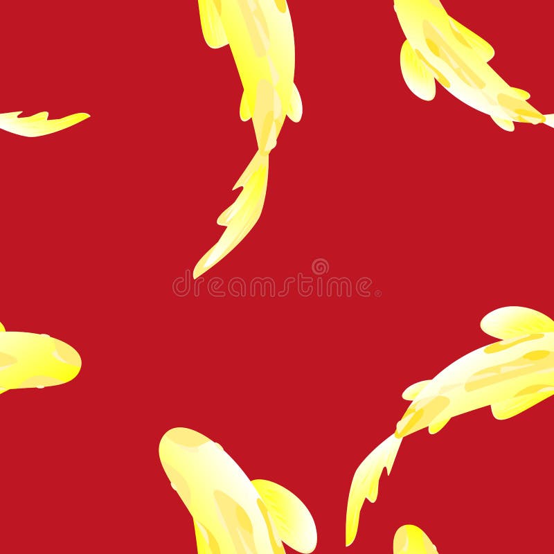 Teste padrão sem emenda com peixes, koi da carpa na água ilustração royalty free Teste padrão sem emenda com peixes, koi da carpa na água ilustração royalty free