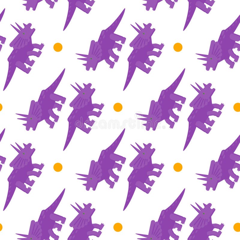 Teste padrão sem emenda com ícones lisos do estilo do Triceratops Fundo com dinossauro ilustração do vetor Teste padrão sem emenda com ícones lisos do estilo do Triceratops Fundo com dinossauro ilustração do vetor