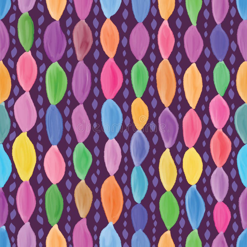 Teste padrão sem emenda da aquarela vertical da forma de folha ilustração do vetor Teste padrão sem emenda da aquarela vertical da forma de folha ilustração do vetor