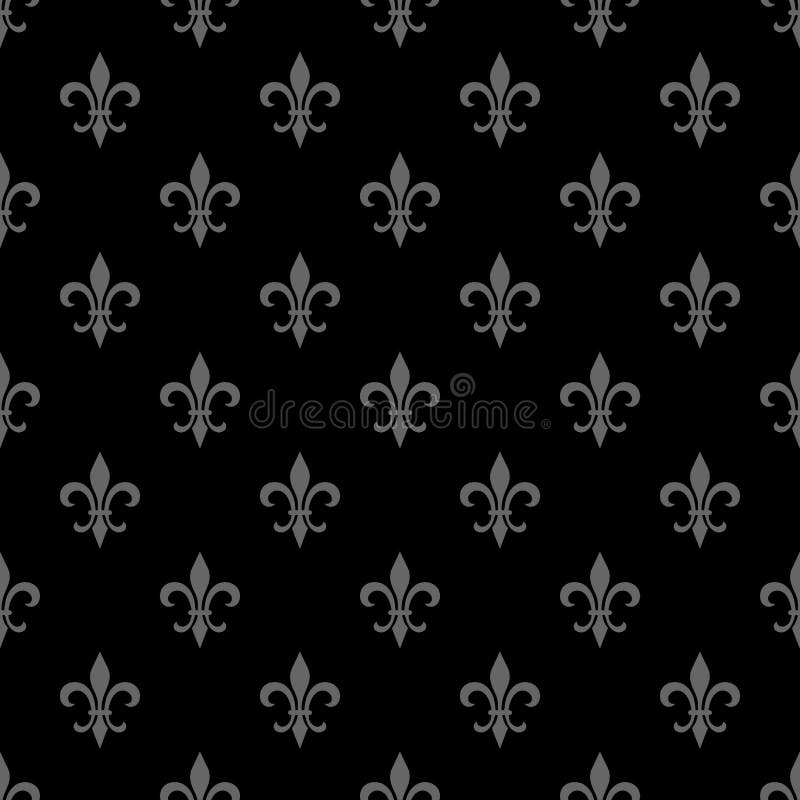 Teste padrão sem emenda da flor de lis dourada Molde branco preto Textura clássica floral Decoração elegante, backgroun retro do ilustração royalty free Teste padrão sem emenda da flor de lis dourada Molde branco preto Textura clássica floral Decoração elegante, backgroun retro do ilustração royalty free