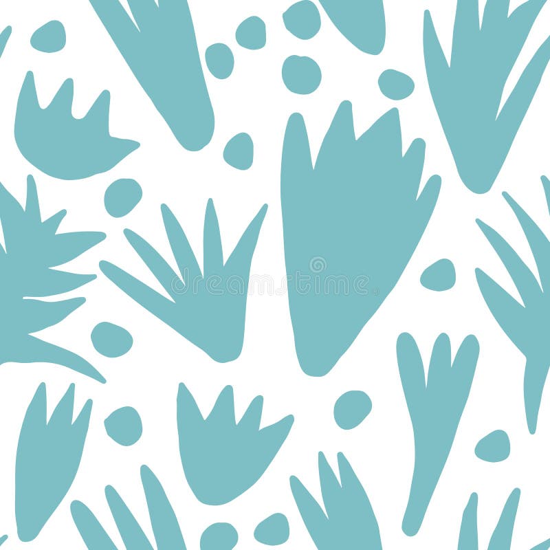 Teste padrão sem emenda da forma floral abstrata na moda Formas coloridas naturais modernas ou folhas tropicais ilustração stock Teste padrão sem emenda da forma floral abstrata na moda Formas coloridas naturais modernas ou folhas tropicais ilustração stock