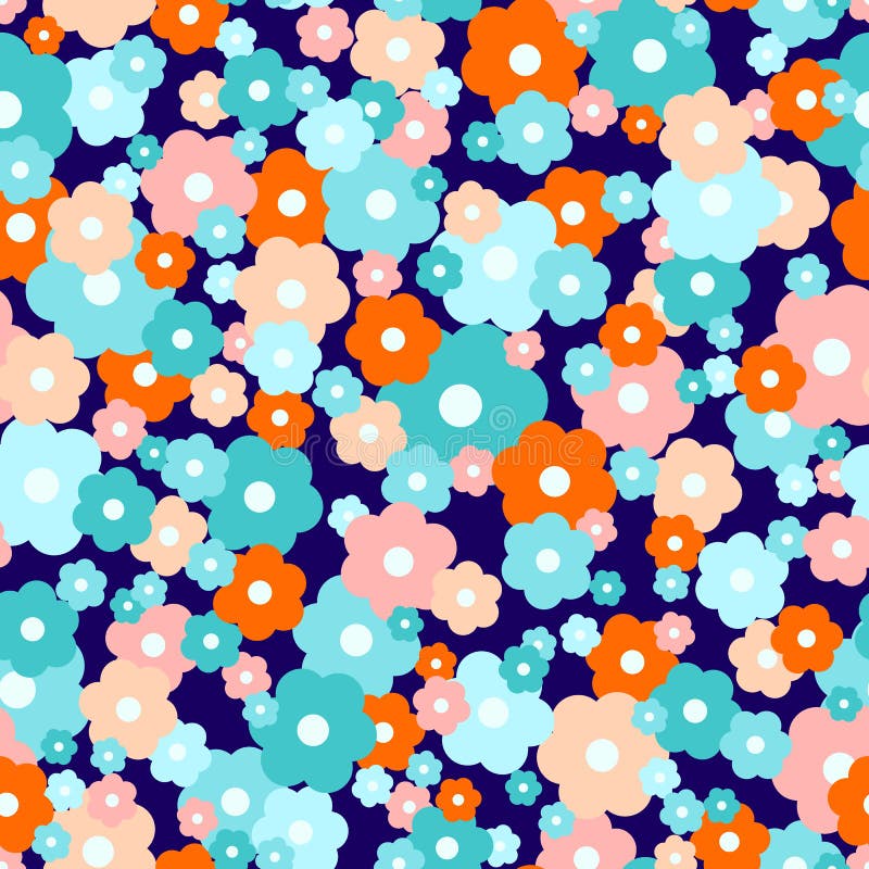 Padrão contínuo de margaridas ilustração do vetor