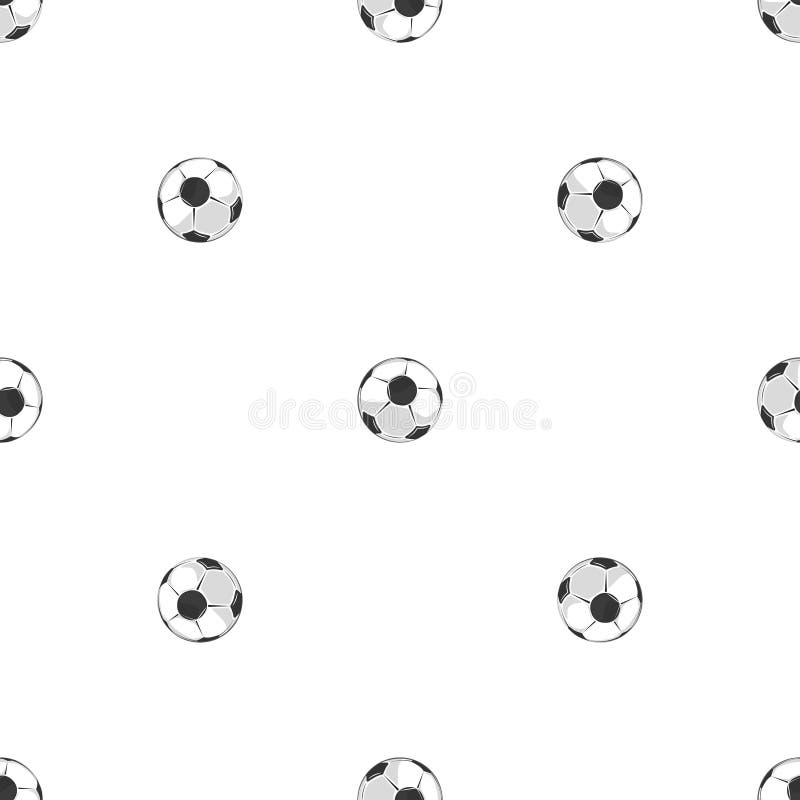 Teste padrão sem emenda das bolas de futebol em preto e branco ilustração royalty free Teste padrão sem emenda das bolas de futebol em preto e branco ilustração royalty free