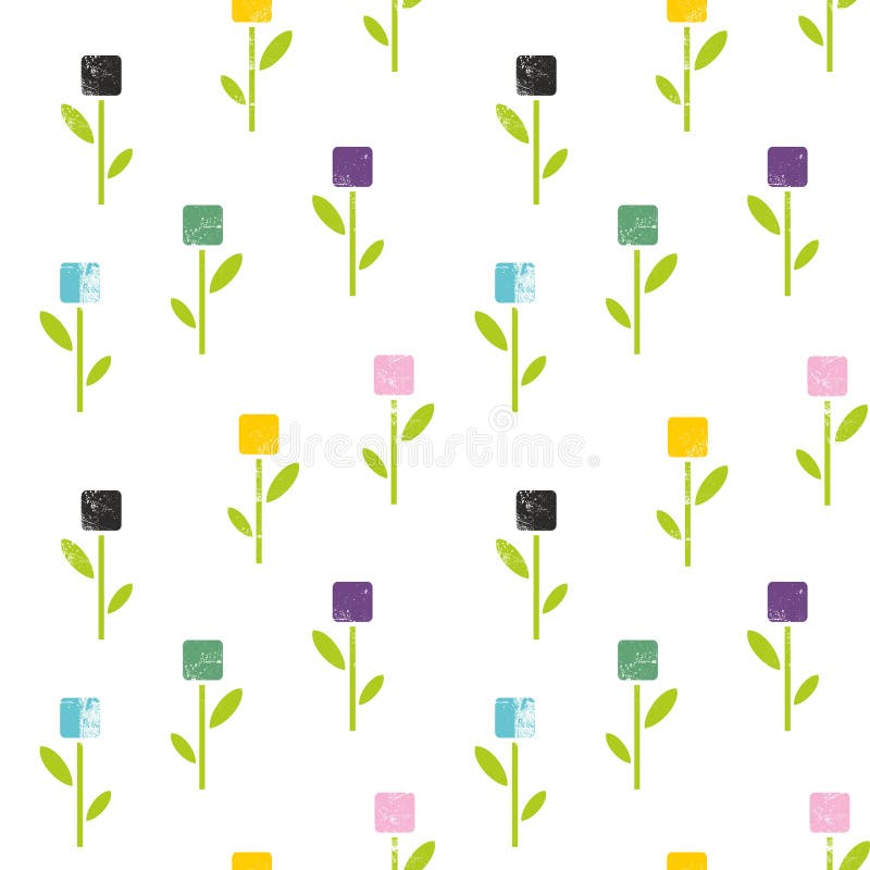 Teste padrão sem emenda das flores no estilo abstrato ilustração royalty free