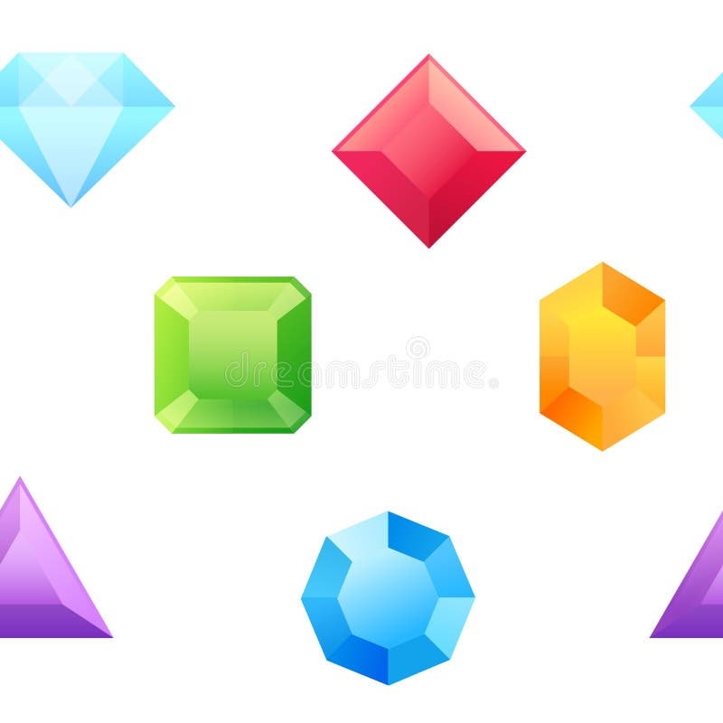 Teste padrão sem emenda das gemas preciosas ilustração stock Teste padrão sem emenda das gemas preciosas ilustração stock
