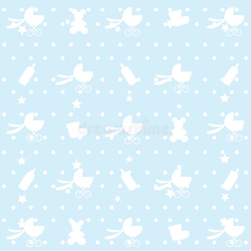 Teste padrão sem emenda de artigos do bebê. ilustração royalty free Teste padrão sem emenda de artigos do bebê. ilustração royalty free