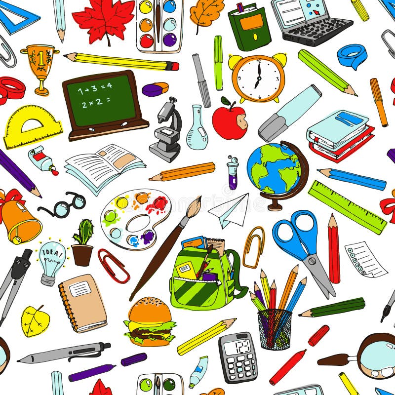 Teste padrão sem emenda de fontes de escola ilustração royalty free Teste padrão sem emenda de fontes de escola ilustração royalty free