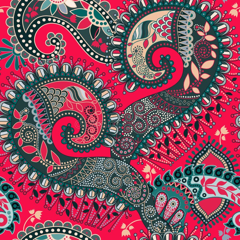 Padrão contínuo Paisley ilustração stock