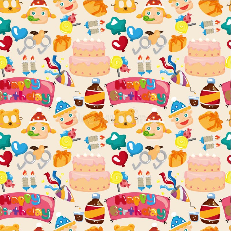 Padrão de aniversário contínuo ilustração royalty free