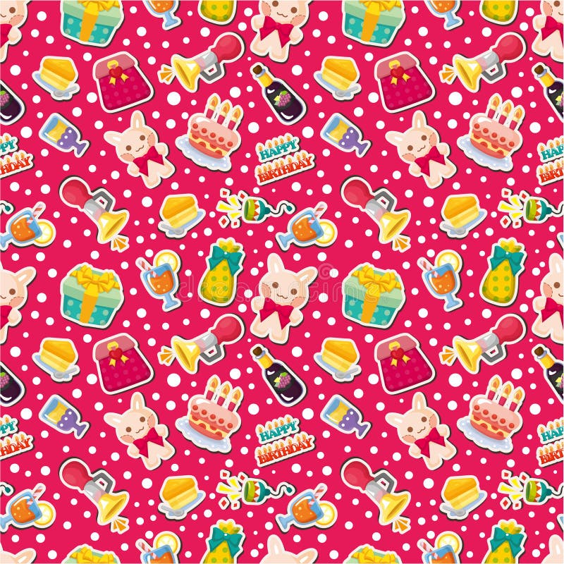 Padrão de aniversário contínuo ilustração royalty free