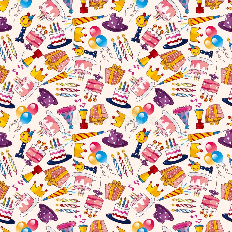 Padrão de aniversário contínuo ilustração stock