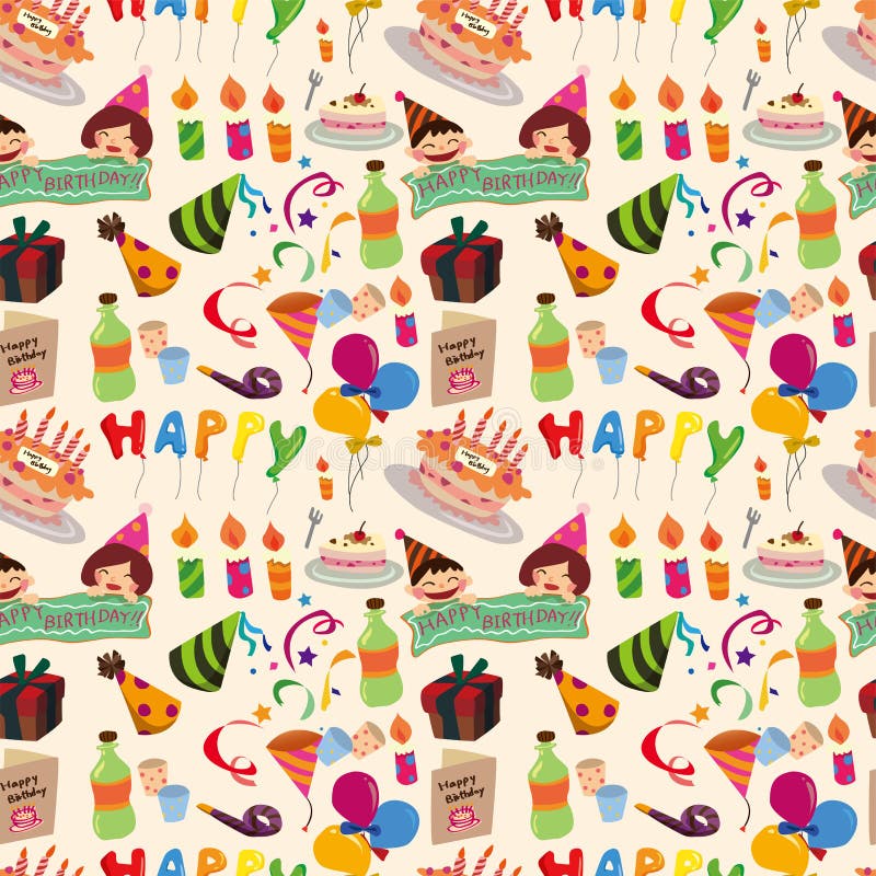 Teste padrão sem emenda do aniversário ilustração do vetor