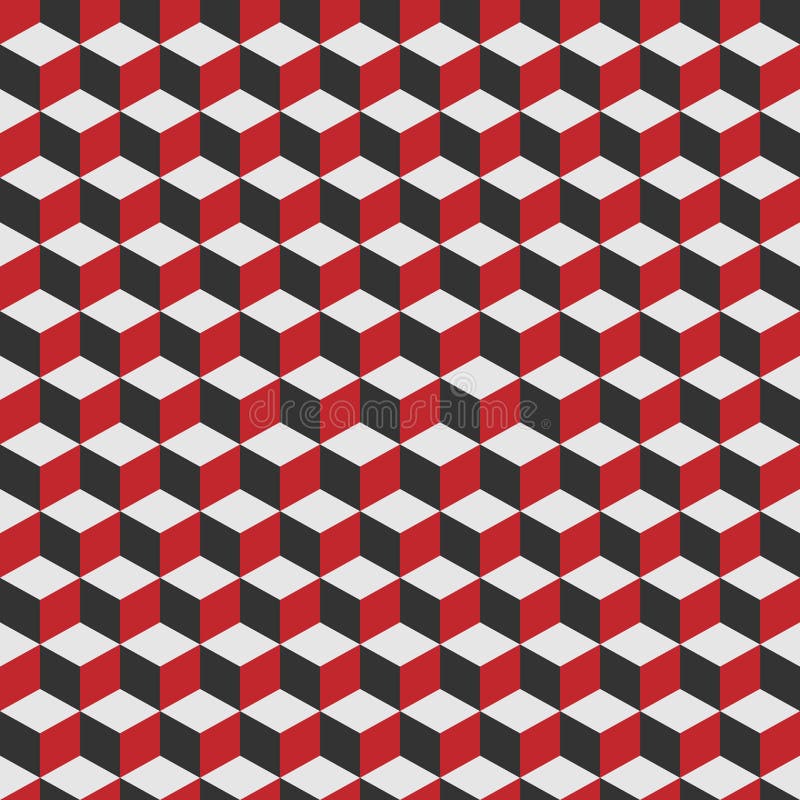 Teste padrão sem emenda do cubo geométrico Projeto gráfico da forma Ilustração do vetor Projeto do fundo Ilusão ótica 3D a à moda