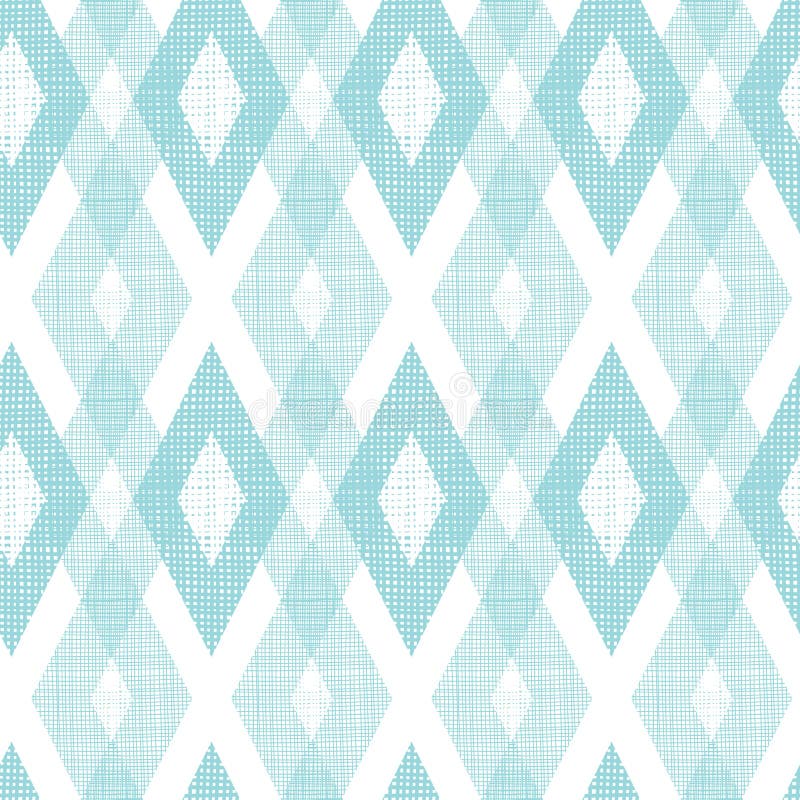 Vector pastel blue fabric ikat diamond seamless pattern background with hand drawn elements. Vector pastel blue fabric ikat diamond seamless pattern background with hand drawn elements