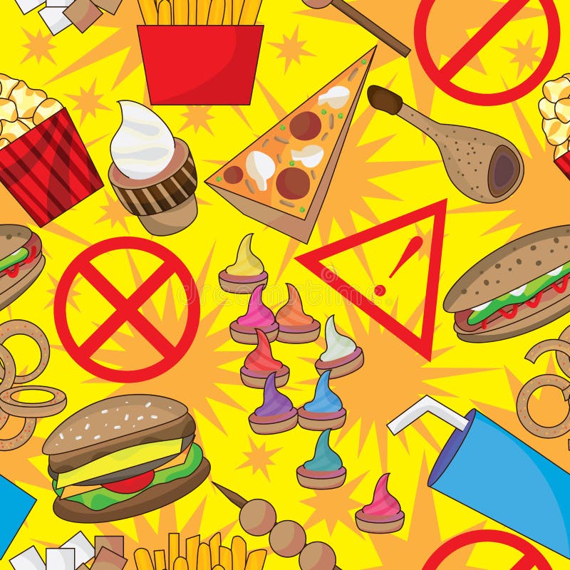 Teste padrão sem emenda do fast food perigoso