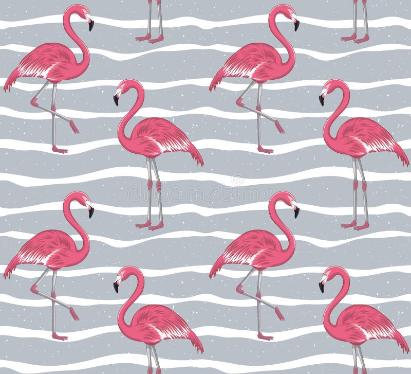 Teste padrão sem emenda do flamingo cor-de-rosa ilustração stock