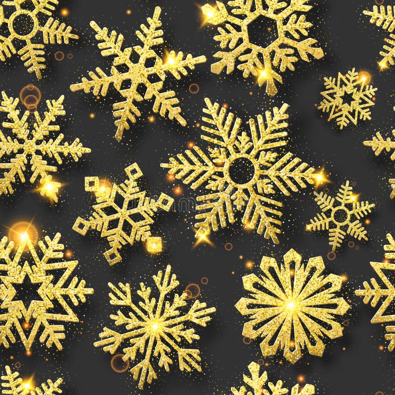 Teste padrão sem emenda do inverno com flocos de neve de brilho e confetes coloridos Ano novo e de cartão de Natal ilustração no
