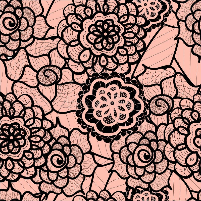 Teste padrão sem emenda do laço com elementos abstratos Fundo floral do vetor ilustração do vetor Teste padrão sem emenda do laço com elementos abstratos Fundo floral do vetor ilustração do vetor