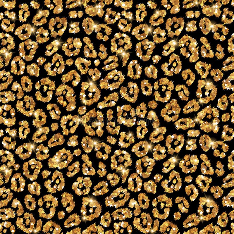 Teste padrão sem emenda do leopardo do ouro Forma de brilho ilustração royalty free Teste padrão sem emenda do leopardo do ouro Forma de brilho ilustração royalty free