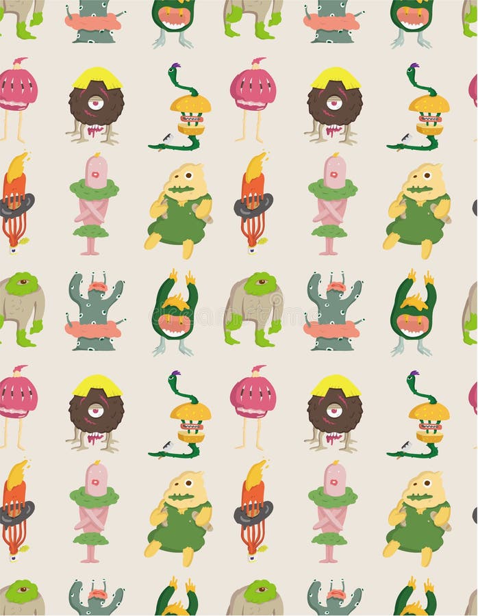 Padrão contínuo de Monstro ilustração royalty free