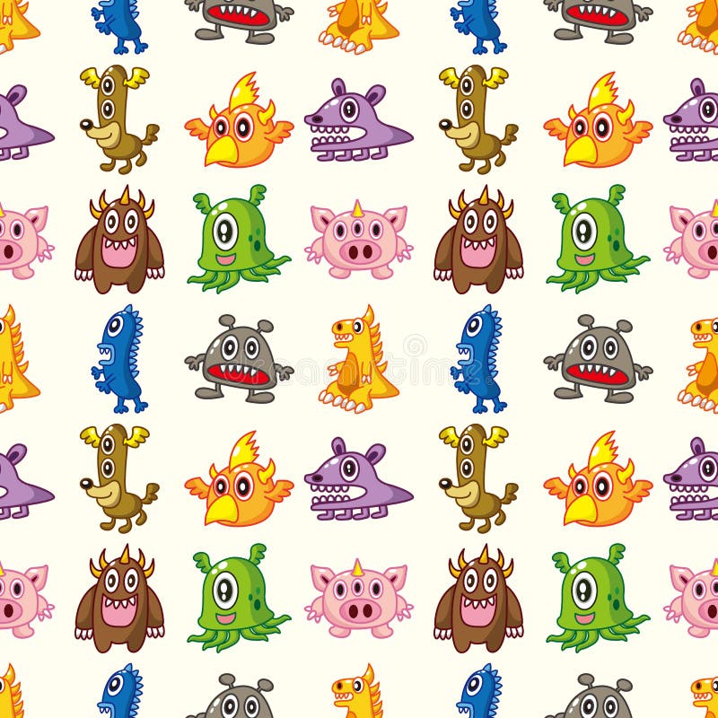 Teste padrão sem emenda do monstro ilustração royalty free