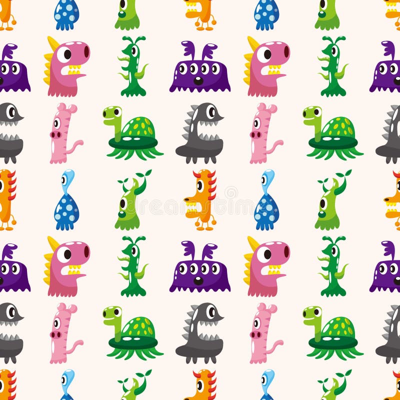 Padrão contínuo de monstros ilustração stock