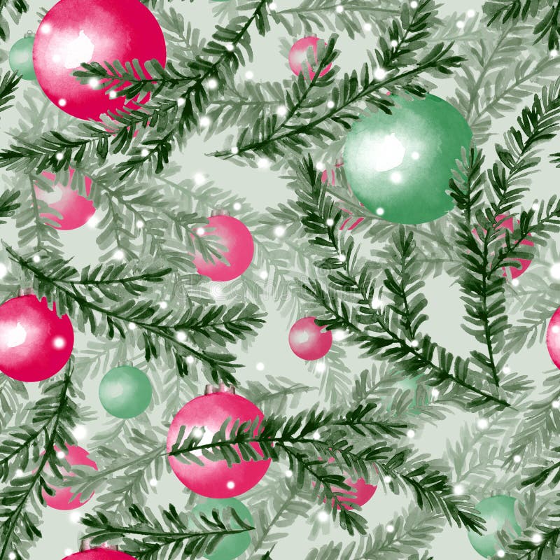 Teste padrão sem emenda do Natal com ramos de árvore 5 do abeto ilustração stock