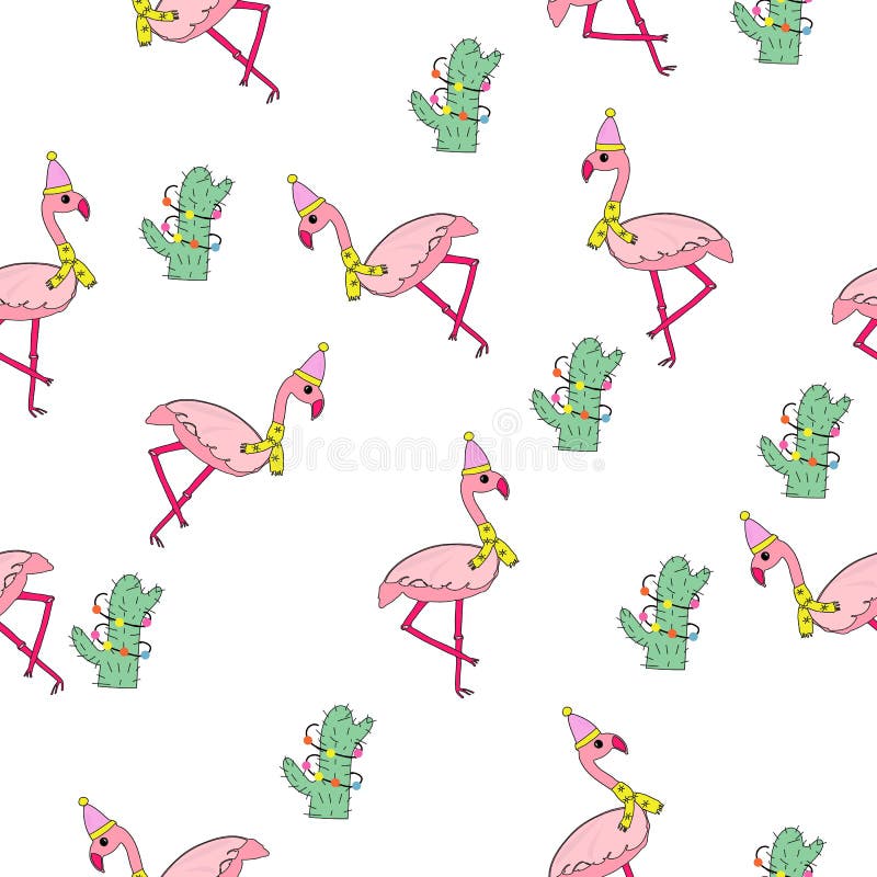 Teste padrão sem emenda do Natal tropical ilustração stock Teste padrão sem emenda do Natal tropical ilustração stock