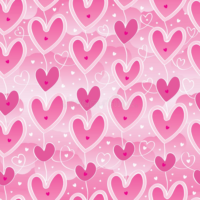 Teste padrão sem emenda do rosa do céu do cair do amor ilustração do vetor Teste padrão sem emenda do rosa do céu do cair do amor ilustração do vetor