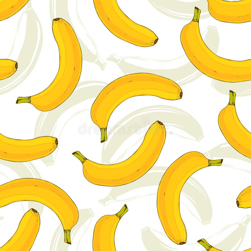 Teste padrão sem emenda do vetor com bananas amarelas Vetor do fruto da banana que repete o teste padrão Cópia saboroso para a ma ilustração royalty free Teste padrão sem emenda do vetor com bananas amarelas Vetor do fruto da banana que repete o teste padrão Cópia saboroso para a ma ilustração royalty free