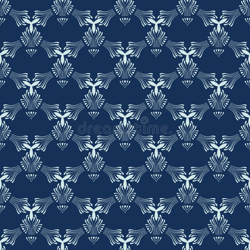 Teste padrão sem emenda do vetor de Sashiko do azul de índigo Estilo japonês tirado mão ilustração do vetor Teste padrão sem emenda do vetor de Sashiko do azul de índigo Estilo japonês tirado mão ilustração do vetor