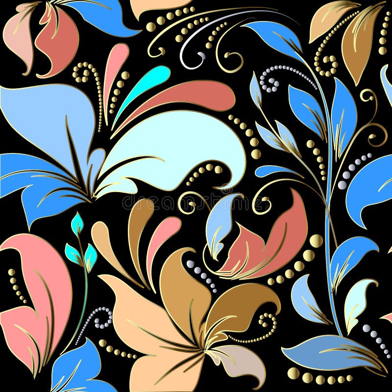 Teste padrão sem emenda do vetor floral do vintage Eleg decorativo colorido