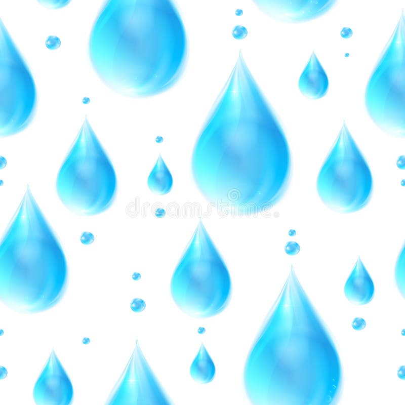 Padrão contínuo vetorial de gotas de chuva realistas ilustração do vetor