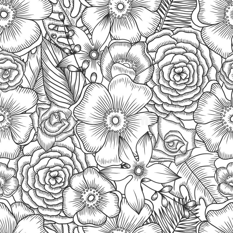 Teste padrão sem emenda do vintage floral ilustração do vetor Teste padrão sem emenda do vintage floral ilustração do vetor