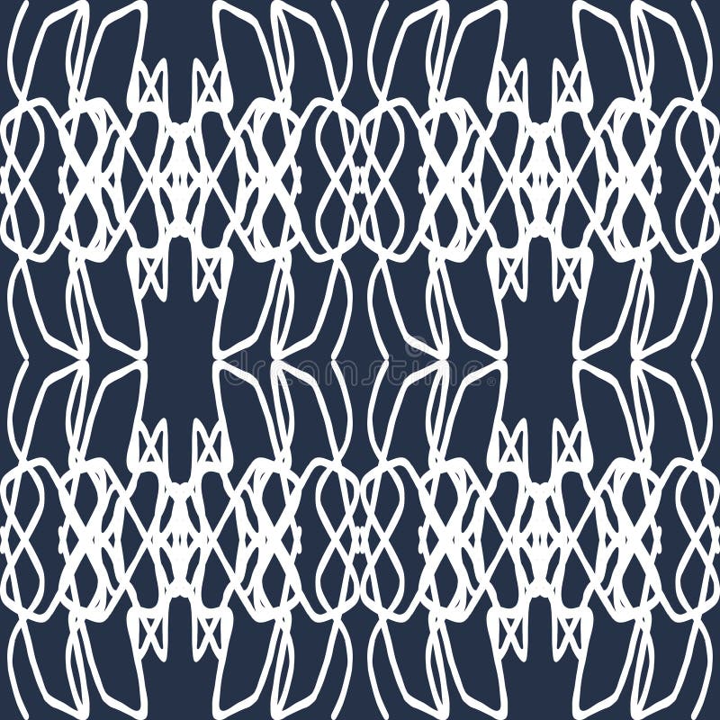 Teste padrão sem emenda do vintage monocromático em um fundo preto ilustração stock Teste padrão sem emenda do vintage monocromático em um fundo preto ilustração stock