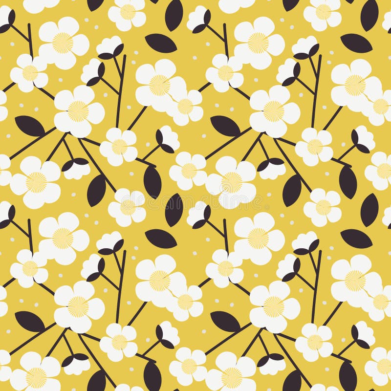 Padrão contínuo de flor branca doce ilustração do vetor