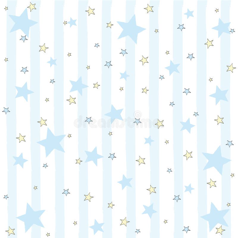 Teste padrão sem emenda dos meninos dos desenhos animados com estrelas azuis ilustração stock Teste padrão sem emenda dos meninos dos desenhos animados com estrelas azuis ilustração stock