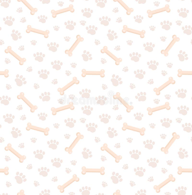 Teste padrão sem emenda dos ossos de cão Osso e traços de textura repetitiva das patas do cachorrinho Fundo infinito canino Vetor ilustração stock Teste padrão sem emenda dos ossos de cão Osso e traços de textura repetitiva das patas do cachorrinho Fundo infinito canino Vetor ilustração stock