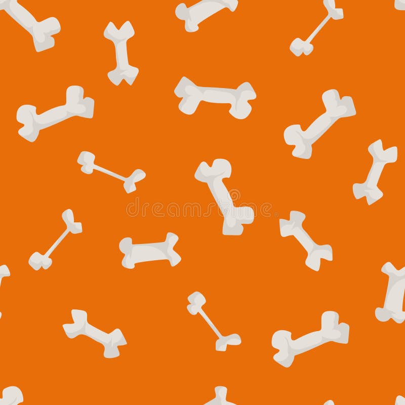Teste padrão sem emenda dos ossos isolado no fundo alaranjado Textura do alimento de animais de estimação ilustração royalty free Teste padrão sem emenda dos ossos isolado no fundo alaranjado Textura do alimento de animais de estimação ilustração royalty free