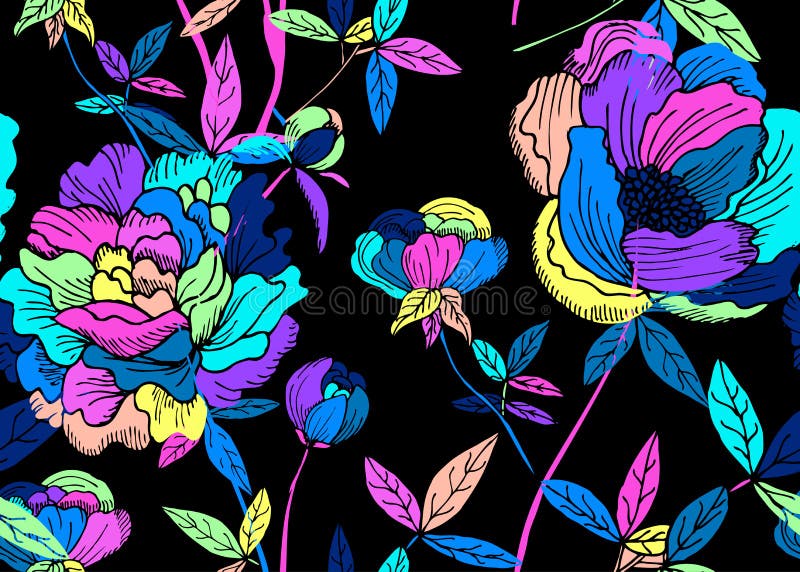 Teste padrão sem emenda floral ilustração do vetor Teste padrão sem emenda floral ilustração do vetor