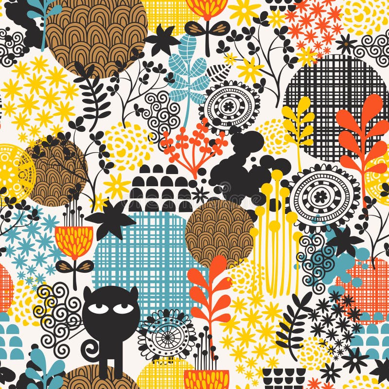 Teste padrão sem emenda floral abstrato colorido. ilustração do vetor