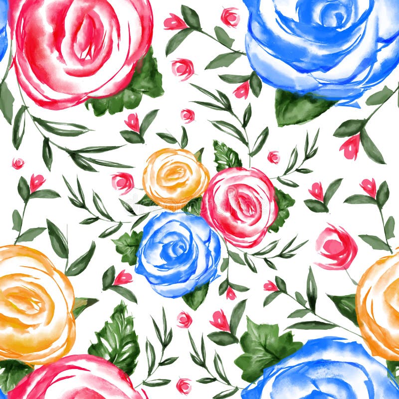 Teste padrão sem emenda floral da aguarela ilustração royalty free Teste padrão sem emenda floral da aguarela ilustração royalty free