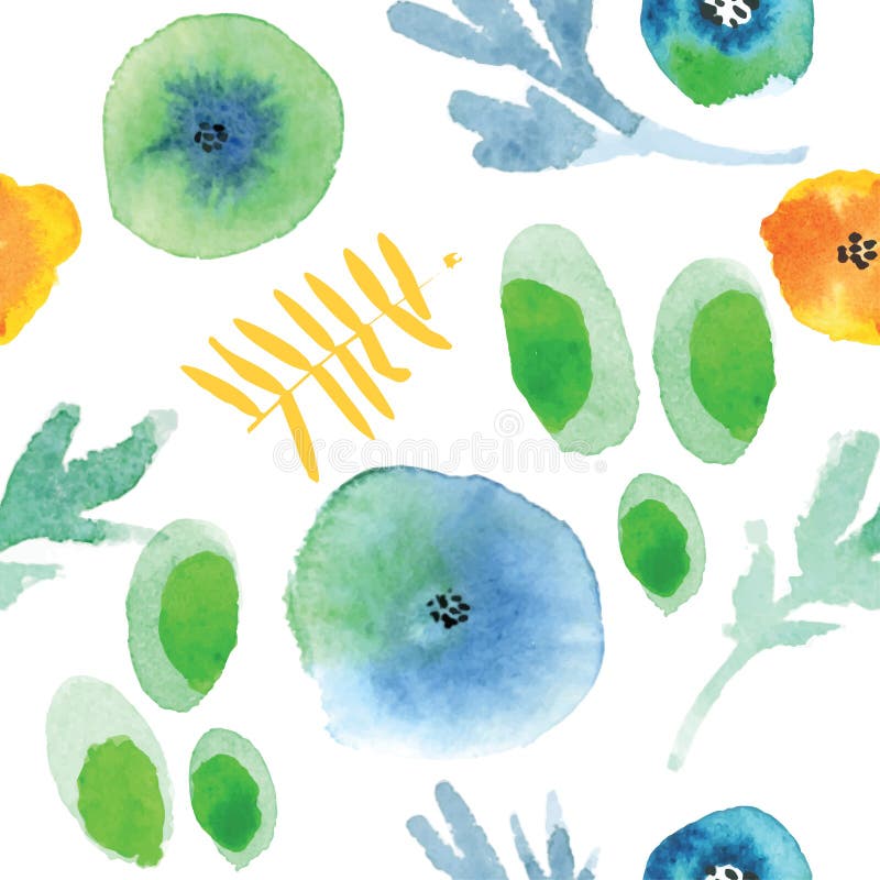 Modern floral seamless pattern in watercolor technique. Colorful vector illustration. Modern floral seamless pattern in watercolor technique. Colorful vector illustration.