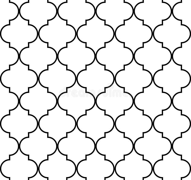 Padrão geométrico contínuo de quatro folhas ilustração stock